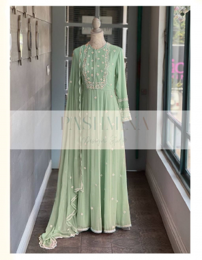 pista  top - heavy georgette with embroidery work (fully stitched) | inner - silk | dupatta - heavy georgette with embroidery work | fullystitched  up to 44 size | kurti length - 52 inch (master copy)  fabric embroidery  work party wear 
