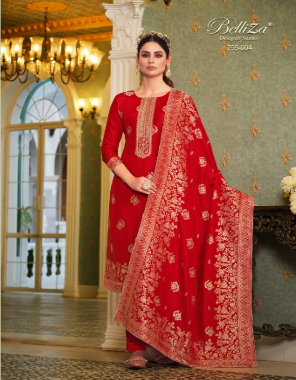 red top - 100% pure viscose dola silk jacquard with embroidery work | dupatta - 100% pure viscose dola silk jacquard | bottom - 100% pure viscose santoon fabric embroidery  work festive 
