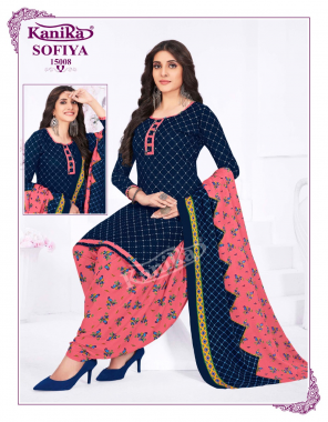 navy blue top - pure cotton printed  | bottom - pure cotton printed | dupatta - pure cotton printed (2.25 mtr) (3xl price - 395/- ) fabric printed  work festive 
