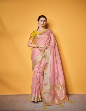 baby pink pure tissue based fancy fabric with double blouse (single available price at - d no 3002 and 3005 - 2541 /- | d no - 3003 and 3004 - 2310/- fabric embroidery  work wedding 