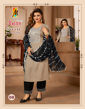 grey top - two tone | bottom - two tone | dupatta - nazmeen  fabric embroidery  work ethnic 