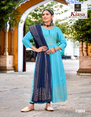 sky blue gown kurti pure rayon foil print | dupatta - pure rayon foil print  fabric printed  work ethnic 