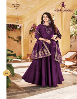purple  gown - pure silk with embroidery work with heavy khatli work with full inner | gown flair - 4.5 mtr | dupatta - pure chanderi jacquard dupatta (2.30 cut with 36
