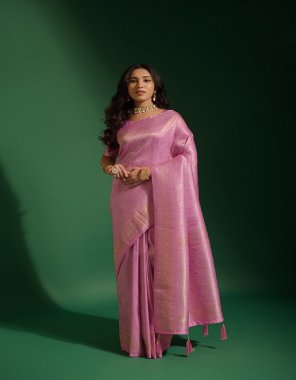 pink silk | saree - 5.50 mtr | blouse length - 0.80 mtr fabric printed  work wedding 