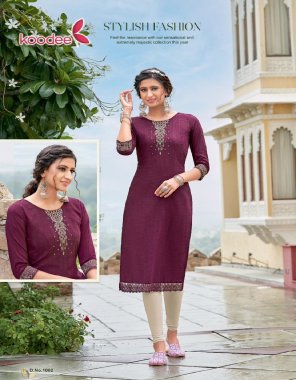 wine chinon dobby with full inner  fabric embroidery  work ethnic 