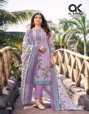 purple top - semi lawn (2.40 mtrs) with neck self embroidery | bottom - cotton (2.25 mtrs ) | dupatta - pure cotton mal mal (2.00 mtr) fabric embroidery  work ethnic 