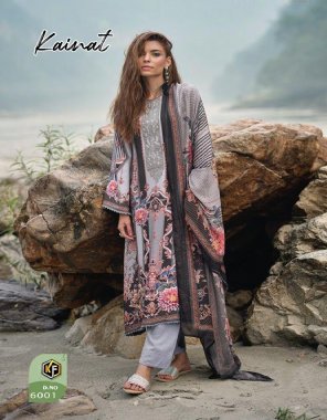 grey top - digital printed heavy cotton 2.35 mtrs | bottom - digital printed 2.0 mtrs | dupatta - pure cotton 2.25 mtrs  fabric printed  work ethnic 
