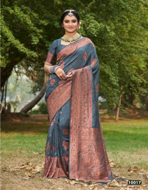 sky banarasi silk saree fabric printed  work festive 
