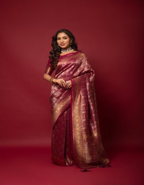 red silk paisley / kanchivaram printed pattern woven design border saree | saree length - 5.50 mtr | blouse - 0.80 mtr  fabric printed  work festive 