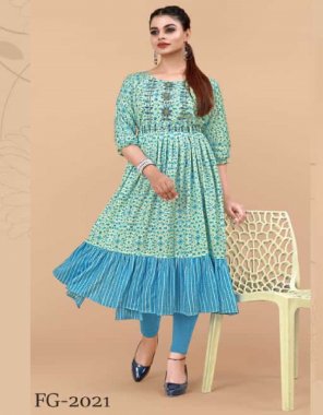 sky  rayon | work - hand embroidery with real mirror | inner - half inner | length - 48 fabric embroidery  work festive 
