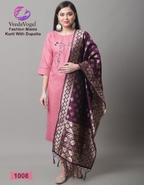 pink cotton with embroidery and with banarasi weaving dupatta with tussle  fabric embroidery  work ethnic 