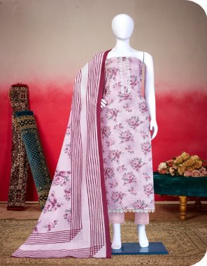 pink top - pure cotton schiffli digital print with work | bottom - pure cotton solid dyed | dupatta - pure cotton digital print  fabric printed  work ethnic 