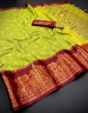 pista fabric - pure mercerised copper silk | saree - 5.5 mtr | blouse - 0.80 mtr | contrast matching blouse with contrast pallu  fabric printed  work festive 