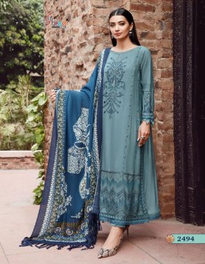 rama top - pure heavy rayon cotton dyed with heavy kasmiri self embroidery | bottom - pure rayon cotton | dupatta - cotton exclusive print (pakistani copy) fabric embroidery  work ethnic  