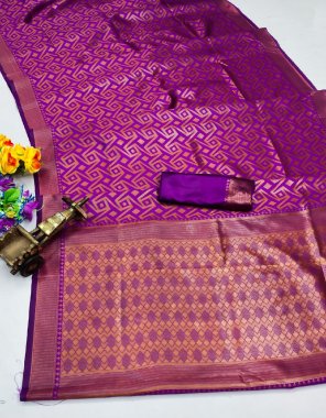 pink softy silk | blouse - beautiful heavy full jacquard work | saree cut - 5.5 mtr | blouse cut - 1 mtr  fabric printed  work ethnic 