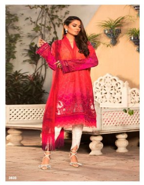 red top - pure cotton with heavy embroidery / chiffali work & patch embroidery | bottom - cotton solid | dupatta - chiffon print & net embroidery (pakistani copy) fabric embroidery  work festive 