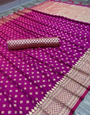 pink banarasi silk saree crafted with heavy rich pallu & real zari weaving border | blouse - heavy braocade full zari weaving | saree length - 5.50 mtr | blouse - 0.80 mtr  fabric weaving  work festive 