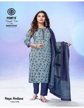 navy blue top - pure cotton printed | bottom - pure cotton printed | dupatta - pure cotton printed 2.25 mtrs  fabric printed  work ethnic 
