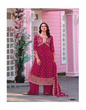 pink top - blooming georgette| bottom - blooming georgette | dupatta - blooming georgette | inner - dull santoon  fabric embroidery  work ethnic 