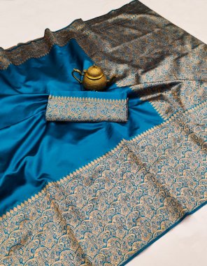 sky banarasi silk | type - weaving  fabric weaing  work ethnic 