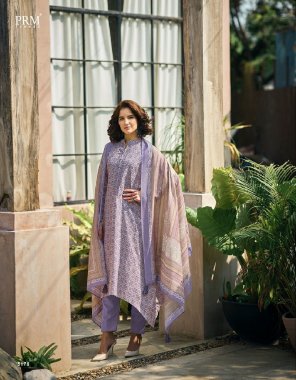 purple top - pure lawn  cotton with fancy work with digital print | bottom - pure cotton solid | dupatta - pure cotton mal mal with digital print  fabric printed  work ethnic 
