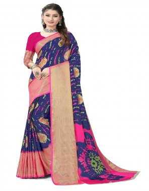 sky chiffon brasso silk saree with unstitched blouse  fabric printed  work festive 