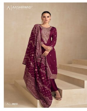 maroon top - premium silk with silk santoon inner | bottom - premium silk | dupatta - premium silk  fabric embroidery  work festive 