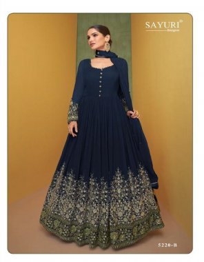 navy top - real georgette (free size stitch) | dupatta real georgette  fabric embroidery  work festive 
