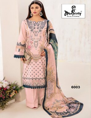 baby pink top - pure cotton patch embroidery work | bottom - semi lawn | dupatta - chiffon (pakistani copy) fabric embroidery  work festive 