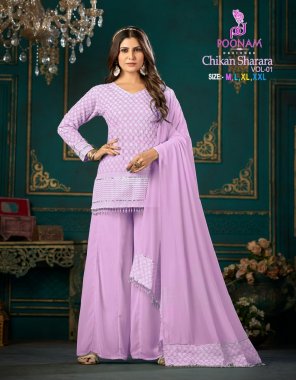 purple top - rayon chinon work with handwork (latkan) | bottom - georgette kali style plazoo & gota patti lace with inner | dupatta - heavy georgette with rayon chikan lace & handwork (latkan) fabric handwork  work wedding 