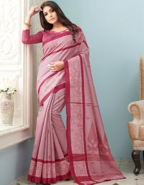 pink bhagalpuri silk saree fabric printed  work ethnic 