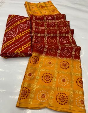 maroon georgette  fabric printed  work ethnic 