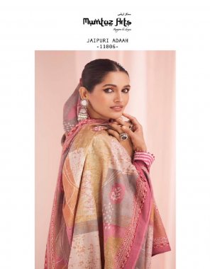 pink top - pure jam satin digital print with embroidery work neck & daman embroidery | bottom - pure lawn dyed | dupatta - pure lawn cotton box pallu print digital print  fabric printed  work ethnic 
