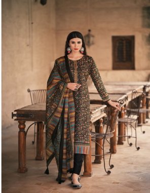 black top - lawn cotton digital print with fancy embroidery work | bottom - cotton solid | dupatta - mal mal cotton with digital print  fabric embroidery  work ethnic 