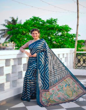 sky tussar silk saree crafted with beautiful leheriya print with finished zari border & kalamkari pallu with tassels | saree - 5.50 mtr | blouse - 0.80 mtr  fabric printed work wedding 