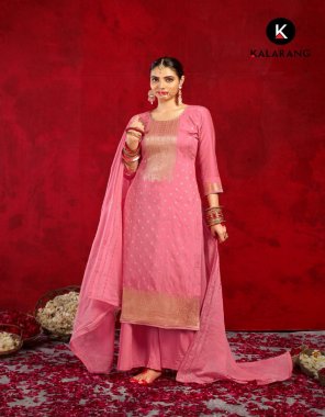 pink top - muslin dola jacquard | bottom - santoon | dupatta - mal with work  fabric embroidery  work festive 
