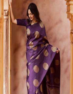 purple softy silk | blouse - beautiful heavy full jacquard work | saree cut - 5.5 mtr | blouse cut - 1 mtr (master copy) fabric printed  work ethnic 