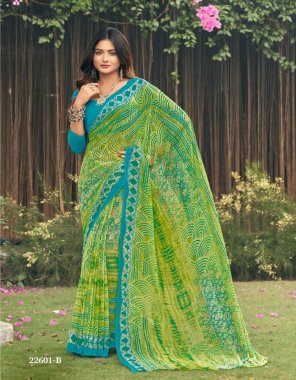 parrot soft georgette  fabric printed  work wedding 