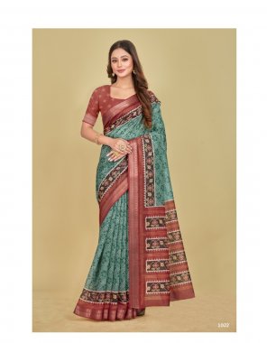 rama mulberry silk | saree - 6.3 mtr  fabric printed  work festive 