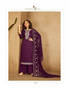 purple top - jam silk cotton with work | bottom - viscose rayon | dupatta - half with heavy work  fabric embroidery  work wedding 