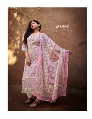 pink top - pure cotton block print with embroidery and lace work | bottom - pure cotton (solid colour) with embroidery and print patti | dupatta - pure mal mal cotton digital print with border embroidery and lace work and latkan  fabric embroidery  work festive 
