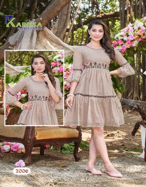 coffee mal mal tunics with mal mal inner and lots of pattern | work - thread work with hand work | length - 40