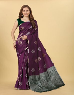 purple kanjivaram softy silk | jari work | blouse - beautiful heavy full jacquard work | saree - 5.5 mtr | blouse - 1 mtr (master copy) fabric printed  work ethnic 