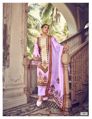 purple top - lawn digital print embroidery with croshia lace 2.50 mtrs | dupatta - heavy lawn mal mal 2.30 mtrs | bottom - cotton dyed 2.8 mtrs  fabric embroidery  work wedding 