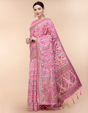 pink silk blend | floral woven design  fabric printed  work wedding 