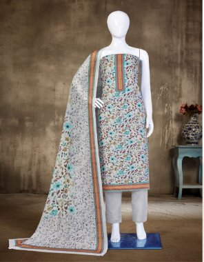 sky top - pure cotton crochet digital print with work | bottom - pure cotton solid dyed | dupatta - pure cotton digital print  fabric printed  work wedding 