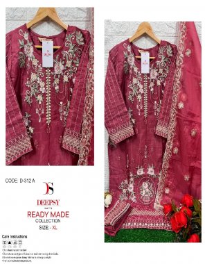 maroon top - organza with  embroidery & khatli work with inner | bottom - viscose silk | dupatta - organza with embroidery (pakistani copy) fabric embroidery  work festive 