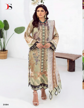 green top- cotton print with heavy emb patches i bottom- cotton solid i dupatta- chiffon print with embroidary (pakistani copy) fabric embroidary work  work casual 