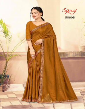 yellow vichitra dyed swarovski work saree with unstitched blouse piece  fabric swarovski work work wedding 