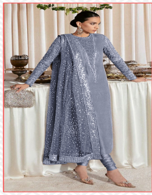 grey top- heavy organza embroidery i inner- santoon i bottom- santoon i dupatta- heavy organza embroidery ( pakistani copy ) fabric embroidary work work casual 